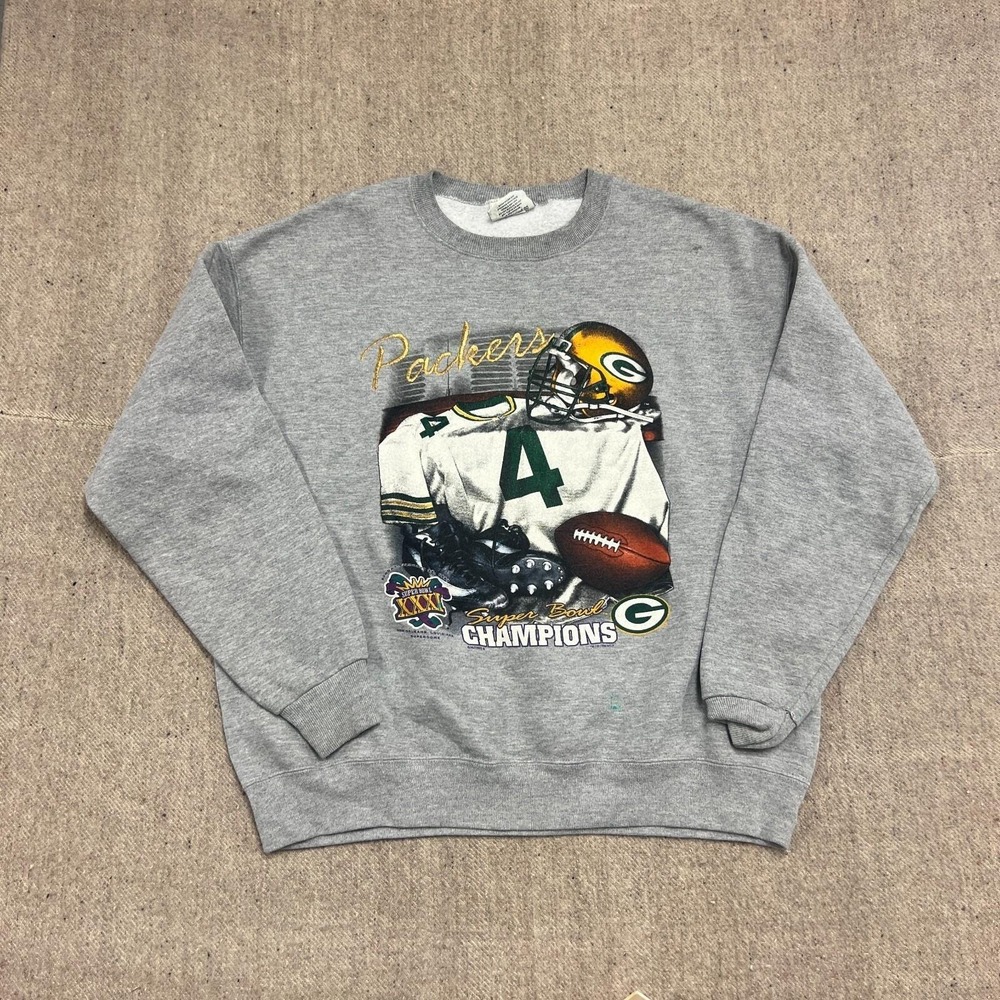 Vintage Green Bay Packers Sweatshirt Mens XL Gray 1990s Lee Sport
